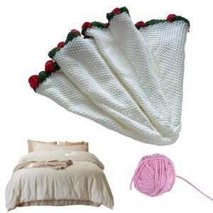 꽃다발담요 DIY 수제 3D 장미 담요 재료 키트 꽃다발 어머니의 생일 장식을위한 Crocheat 선물