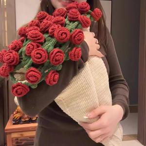 꽃다발담요 퍼지 담요 스웨터 손으로 장미 꽃다발 밀크 코튼 프린지 격자 무늬 담요로 던진 계곡의 크로셰