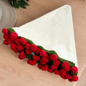 꽃다발담요 수제 롤업 담요 장미 은방울꽃 크로셰 꽃다발 편안한 니트 던지기 어머니날을 위한 부드러운