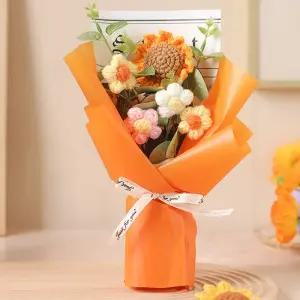 시우리빙 해바라기 니트 손뜨개 꽃다발