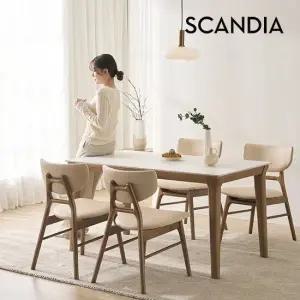 멜리토 포세린 통세라믹 4인용 원목 1400 식탁세트 의자4)