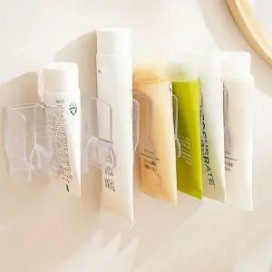 (색상 투명)욕실 화장대 소품 거치대 다용도 간단 수납 홀더