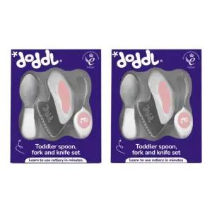 도들 유아 식기 3P 자기주도 이유식 세트 로즈 X2