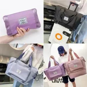 여행용 폴딩 파우치형 가방 캔버스백 보스턴백 확장형 폴딩 접이식 여행용 보스턴백