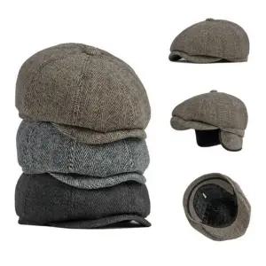 겨울 헌팅캡 중년남성모자 귀달이 방한 신사