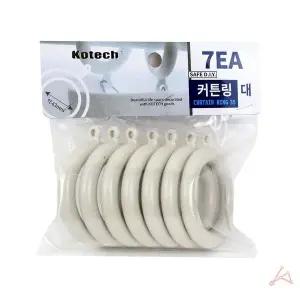 [콩심팥심]커튼브라켓 대형 샤워커텐 커튼고리 7EA 아이보리 고