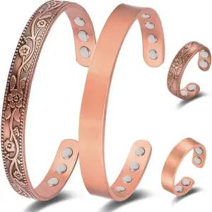 여성용 Vicmag 구리 자석 팔찌 초강력 99.9 순수 강한 선물 조절 가능