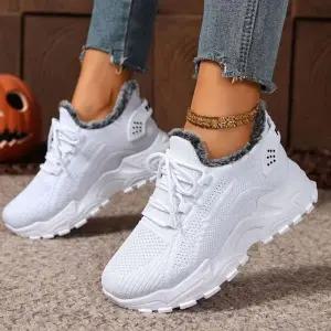 여성 2컬러 방한 털 안감 겨울 런닝화 조깅화 운동화