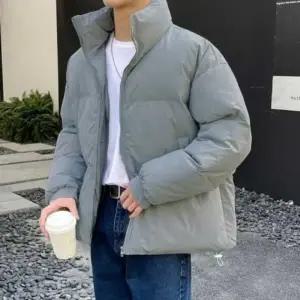 남성 하이넥 패딩 아우터 겨울 점퍼 집업 데일리 출근 룩