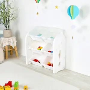 튼튼하고안전한 HDPE소재 국내생산 장난감정리함 3단 대형바구니 6P + 뚜껑2P/수납선반 장난감선반 트롤리