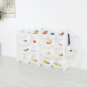 튼튼하고안전한 HDPE소재 국내생산 장난감정리함 4단 중형6P 대형바구니 12P/오픈형 장난감선반