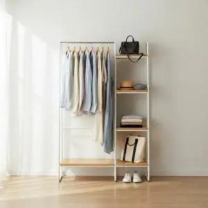 제이라이프 드레스룸 수납 선반 의류 행거 철제 스탠드 옷걸이