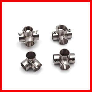 스테인레스 스틸 원형 튜브 커넥터 옷 막대 걸이 플랜지 선반 클램프 홈 개선을위한 고정 조인트 헤드 벤드