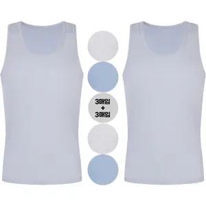 [폴밋]남성 속옷 조끼런닝 여름 쿨 인견 시원한 레이온 런닝 셔츠 6매 세트 국내산