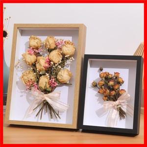 3/5cm 깊은 투명 그림자 상자 프레임 꽃다발 디스플레이 꽃 케이스 공예 3D 그림 기념품 메모리 나무 탁상