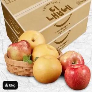 내입에사과배세트 (사과3kg+배3kg, 총 2박스, 6kg)