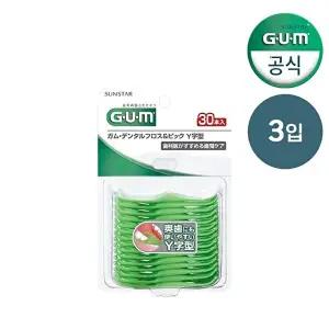 [GUM]GUM 검 Y자형 손잡이 일회용 치실 30P 898 6개