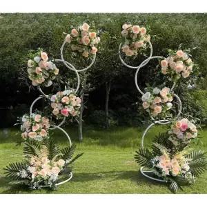결혼식 조화 꽃 철제 스탠드 야외 인테리어 웨딩홀