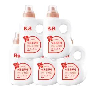 비앤비 유연제 자스민향 용기형 1.5L, 5개