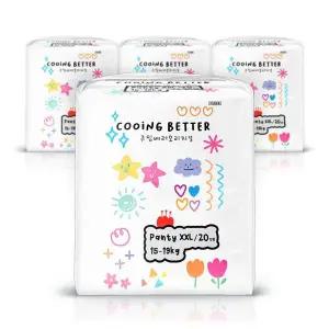 쿠잉 기저귀 팬티형 베러 오리지널 점보 20매 x4팩