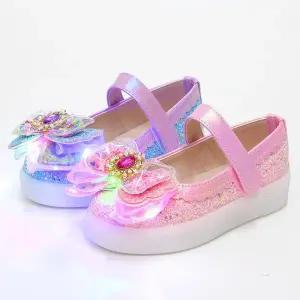 바니비 뉴 투명리본 국산 아동 키즈 여아 LED 구두