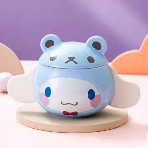 시나모롤 프렌즈 입체 뚜껑 머그컵 410ml세라믹 대용량 머그 캐릭터