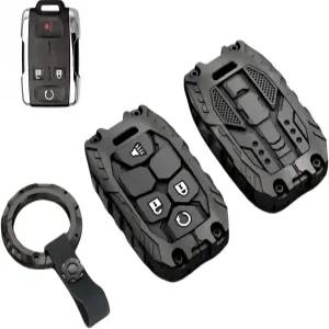 GMC용 헤비 키 포브 커버 케이스 프로텍터 키체인 GMC 쉐보레 콜로라도 실버라도 교외 타호 실버라도용