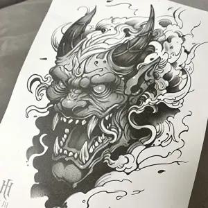 여름 타투스티커 리얼 문신스티커 워터프루프 오니 도깨비-WFIZKA4