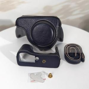 캐논 G1X g1x 보호 슬리브 쉘 베이스스트랩 포함용  고급 수제 카메라 PU 가죽 가방 바디 케이스 케이스