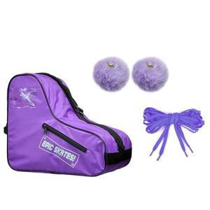 에픽 퍼플 롤러 스케이트 액세서리 3개. 가방, 레이스, 폼폼 번들 포함