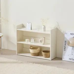 가이온 크림 3단 교구장 책장 피규어 진열 선반