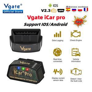 Vgate iCar Pro 블루투스 4.0 OBD 2 ELM327 V2.3 스캐너 ELM 327 odB2 안드로이드 IOS 자동차 진단 도구