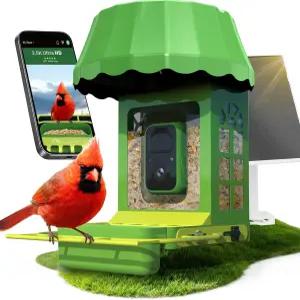 카메라 2.5K HD 태양열 AI 조류 식별기 10000종 이상 32GB 카드 무선 나이트 바이슨 야외 관찰을 위한 금속