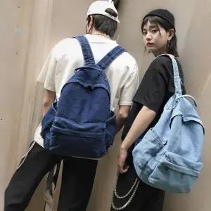 [다잇템] 남자 진 진청 라이트블루 클래식 캐쥬얼 백팩_20445104_588872