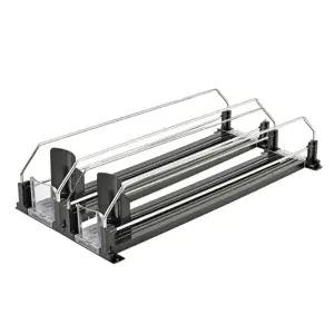 ( )자동정리 캔 음료 디스펜서 2칸 냉장고정리 캔디스펜서 블랙