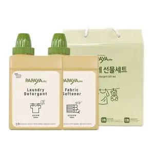 파파야플러스 저탄소 용기 세제 유연제 본품 2종
