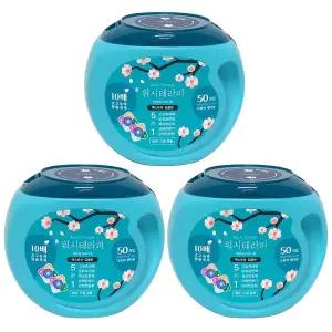 위시테라피 5in1 고농축 캡슐 세탁세제 50개내입 3통 에센셜 다우니향 캡슐세제 일반 드럼 겸용 0914