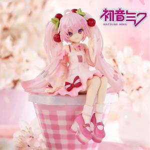 호환상품 핫한 하츠네 미쿠 애니메이션 피규어 핑크 드레스 사쿠라 2025 버전 PVC 모델 액션 토이 체리 블