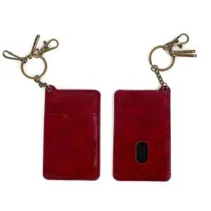 열쇠고리 슬림 가죽 카드 지갑 레드 단면지갑-WFIZSTH