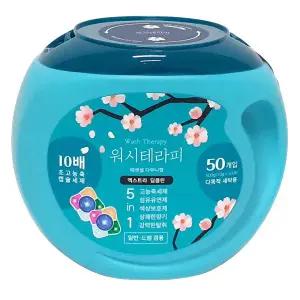 위시테라피 5in1 고농축 캡슐 세탁세제 50개내입 1통 에센셜 다우니향 캡슐세제 일반 드럼 겸용 0914