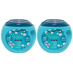 워시테라피 5in1 고농축 캡슐 세탁세제 50개내입 2통 에센셜 다우니향 캡슐세제 일반 드럼 겸용 0914