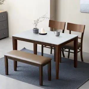 베스트리빙 루마니아 민트 12T 포세린 통세라믹 4인(1400)식탁세트/의자2개 벤치1개