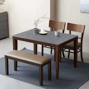 베스트리빙 루마니아 민트 12T 포세린 통세라믹 4인(1200)식탁세트/의자2개 벤치1개