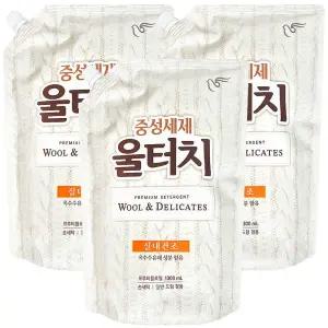 울터치 리필1.3L x3개 중성세제 울샴푸 울세제 리필