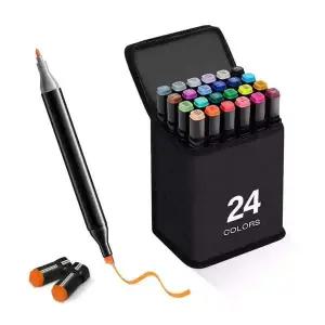 [오너클랜]24색 마카펜 마커펜 드로잉펜 양쪽 트윈 싸인펜 미술