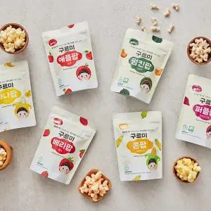 퓨어잇 구르미팝 야채 스위트 퍼프 아기과자 6가지맛 부드러운 아이간식