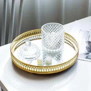 골드 미러 트레이 화장품 정리함 소품 수납 정리대