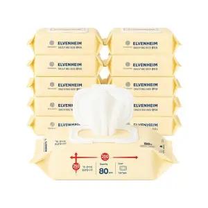 [엘븐헤임] 엘븐헤임 프리미엄 빅사이즈 베이직 캡형 물티슈 80매 10개