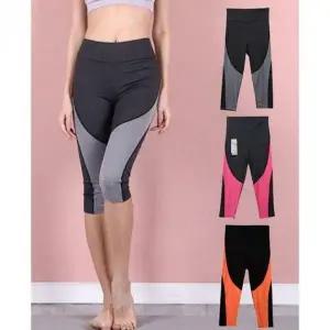 하이웨스트 배색 7부 레깅스 여성 운동복