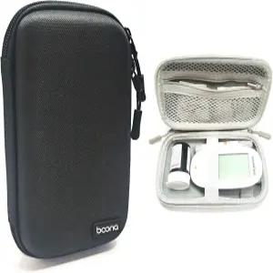 FSJLT 용품 여행 케이스 혈당 모니터용 휴대용 가방 EVA 정리함 검사 및 기타 키트 블랙